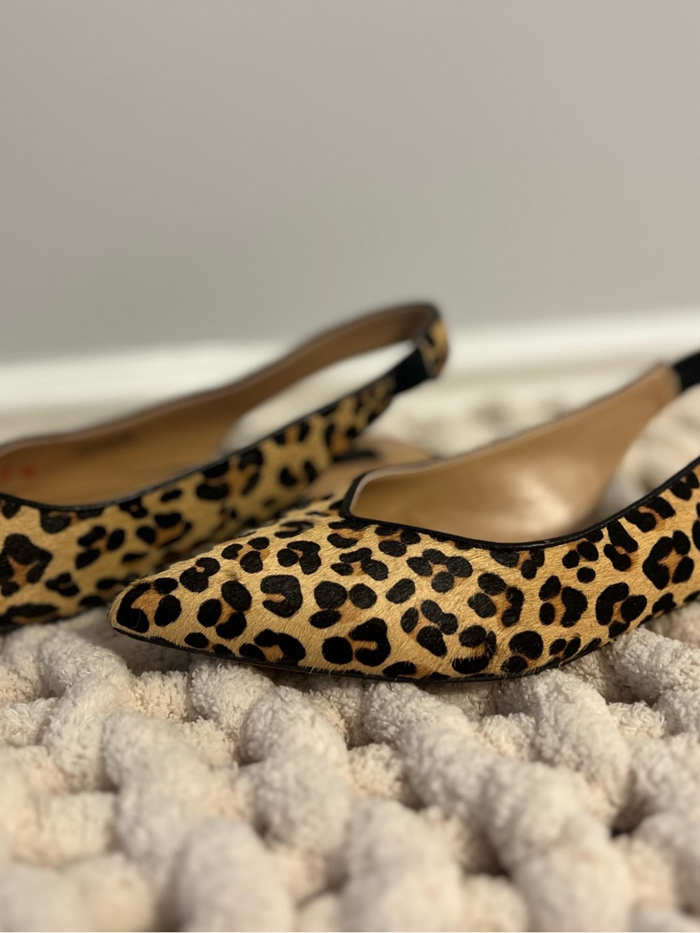 Steve Madden Leopard-Print Pointed Slingback Flats - Tan/Black